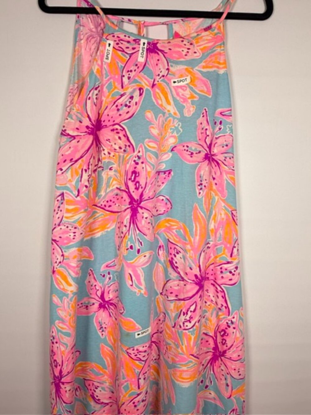 Lilly Pulitzer Margot Swing Dress Surf Blue Bonita Blooms Tassels XXL - Picture 11 of 13
